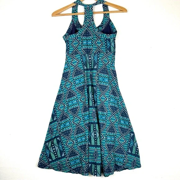 Prana Cali Tank Racerback A-line Knit Stretch Geo Dress Athleisure Outdoors - Picture 3 of 6